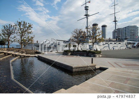 日露戦争で東郷平八郎司令長官が乗艦する連合艦隊の旗艦として大活躍した「三笠」　横須賀市三笠公園 47974837