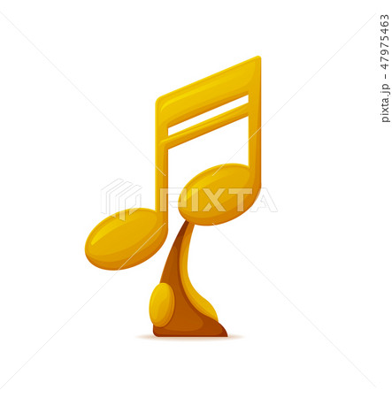 Music Award, Gold Trophy in Form of Note Icon Music Award, Gold Trophy in Form of Note Icon 47975463