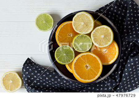 Sliced of lemon, orange and lime Sliced of lemon, orange and lime 47976729