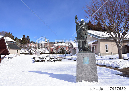冬の北海道函館市上湯の川町のトラピスチヌ修道院の風景を撮影 47977680