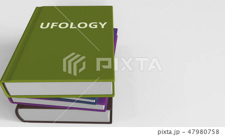 Book cover with UFOLOGY title. 3D rendering 47980758