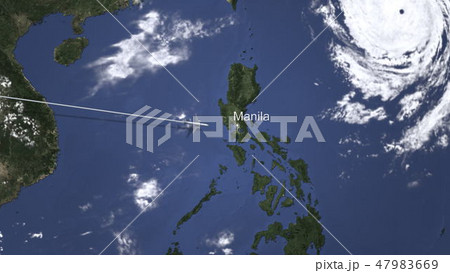 Commercial plane arrives to Manila, Philippines, 3D rendering 47983669