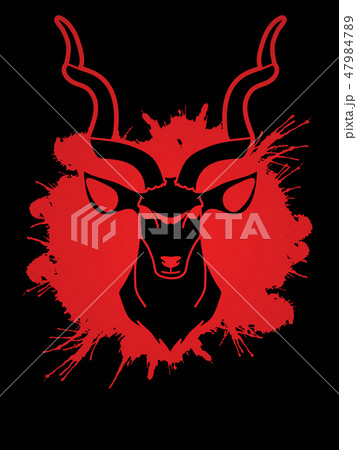 Kudu head front view graphic vector. Kudu head front view graphic vector. 47984789