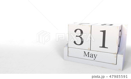 May 31 date on wooden blocks calendar. 3D rendering 47985591