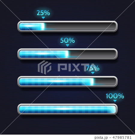 Blue progress bar, loading, template for app interface 47985781