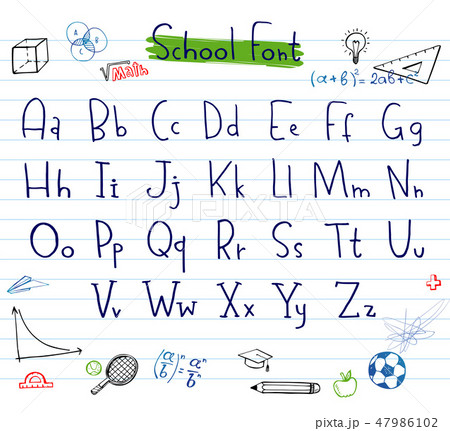 Hand drawing alphabet Hand drawing alphabet 47986102
