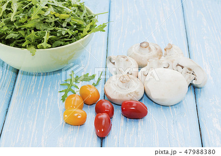 Organic mushrooms. Health food. Fresh mushrooms Organic mushrooms. Health food. Fresh mushrooms 47988380