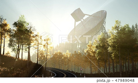 The observatory radio telescope in forest The observatory radio telescope in forest 47989048