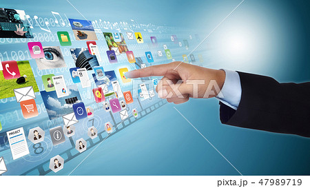 social media and multimedia sharing concept 47989719