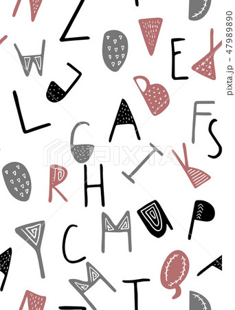 Cute English hand written alphabet Cute English hand written alphabet 47989890