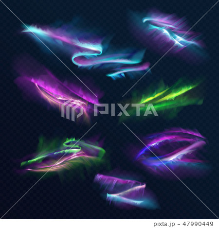 Aurora borealis polar lights realsitic set 47990449