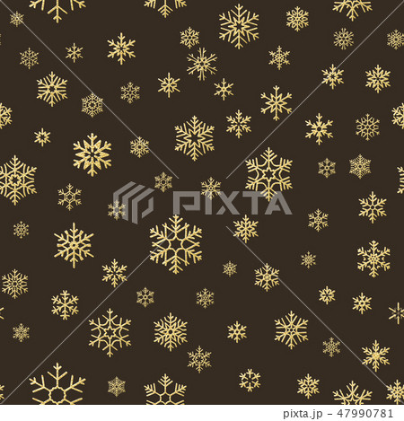 Merry Christmas holiday decoration effect. Golden snowflake seamless pattern. EPS 10 Merry Christmas holiday decoration effect. Golden snowflake seamless pattern. EPS 10 47990781