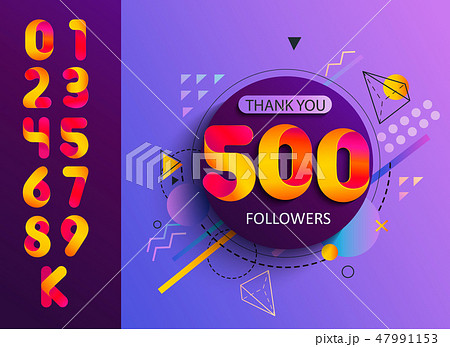 Set numbers for Thanks followers template design. 47991153