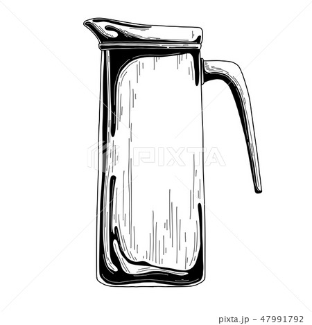 Realistic sketch of a jug. Vector illustration - Stock Illustration  [47991792] - PIXTA