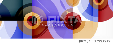 Minimal geometric circles and triangles abstract background, techno modern design, poster template 47993535