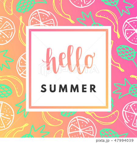 Hello Summer creative, printable, journaling greeting card. Hello Summer creative, printable, journaling greeting card. 47994039