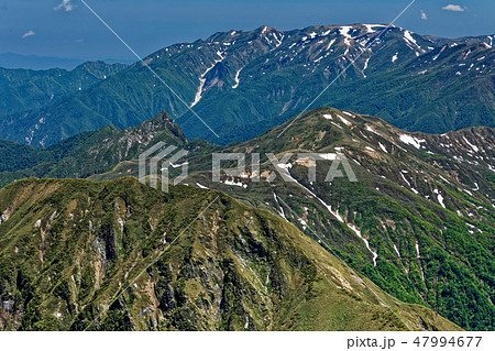 谷川連峰・茂倉岳から見る武能岳と巻機山 谷川連峰・茂倉岳から見る武能岳と巻機山 47994677