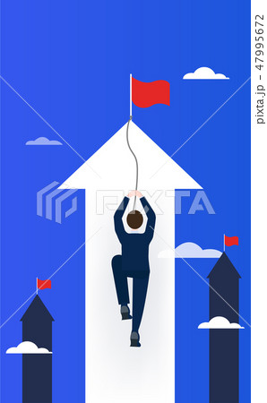 旗 矢印 会社員 47995672