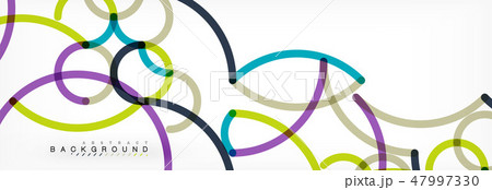 Abstract color lines on white. Modern colorful flow poster wave. Art design for your project 47997330