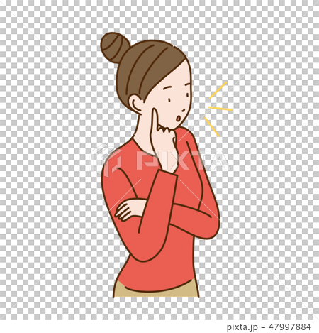 気づく女性　仕草　イラスト　ポーズ 47997884