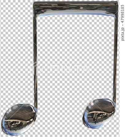 CG 3D illustration design solid mark notes music glass background transparent cut out eighth note 47998185