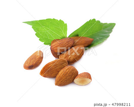 almonds isolated on the white background almonds isolated on the white background 47998211