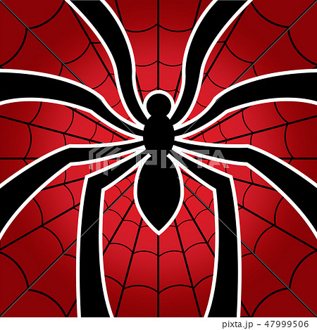 spider and web on red background. spider and web on red background. 47999506