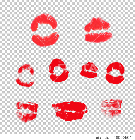 唇 キスマーク素材 Lips Kiss Mark Materialのイラスト素材
