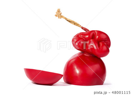 Handmade smoked hard cheese in paraffin shells 48001115