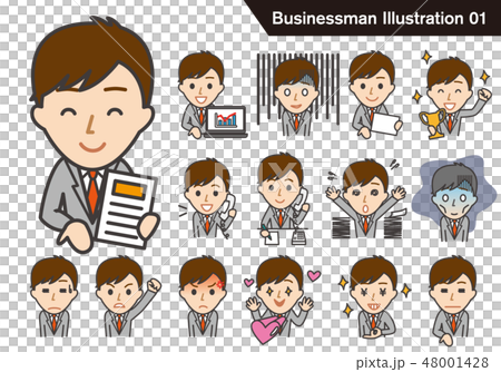 Businessman's illustration set 01 Businessman's illustration set 01 48001428