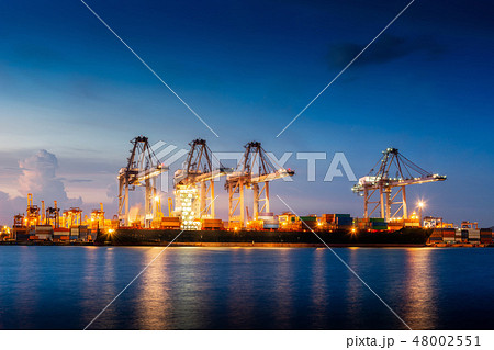 Transportation and shipping logistics loading dock Transportation and shipping logistics loading dock 48002551