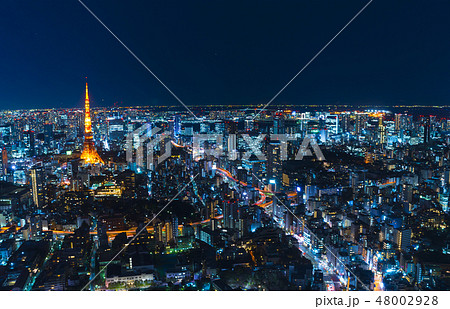 東京夜景　地平線 48002928
