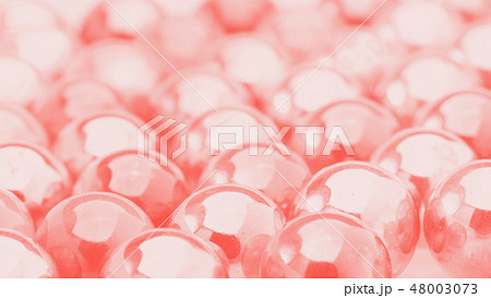 Transparent balls. Abstraction. Live coral color. Transparent balls. Abstraction. Live coral color. 48003073