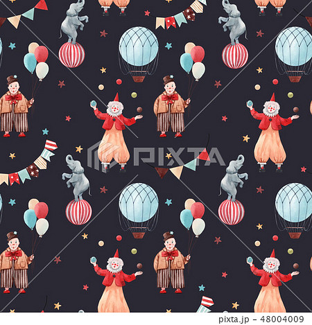 Watercolor circus pattern 48004009