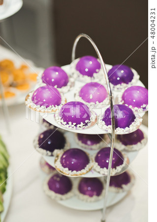 Different kinds of baked sweets on a buffet 48004231