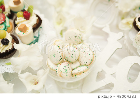 Different kinds of baked sweets on a buffet 48004233