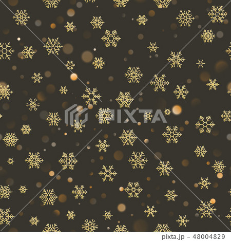 Merry Christmas holiday decoration effect. Golden snowflake seamless pattern. EPS 10 Merry Christmas holiday decoration effect. Golden snowflake seamless pattern. EPS 10 48004829