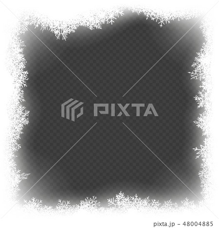 Christmas frame effect with white glowing light and snowflakes. EPS 10 48004885