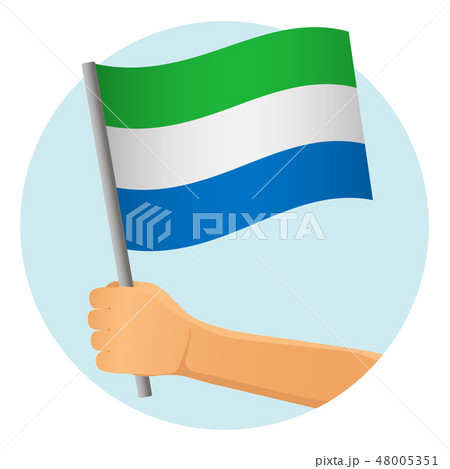 sierra leone flag in hand 48005351