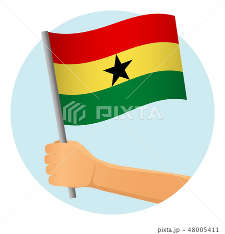 Ghana flag in hand 48005411
