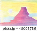 パステル　赤富士　富士山　イラスト 48005736