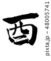 干支筆文字　デザイン毛筆　酉　行書 48005741