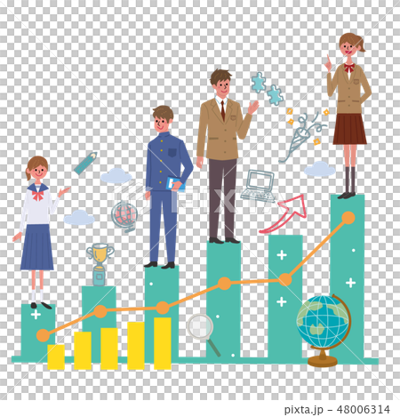 学生　学校生活　コンセプト　イラスト　 48006314