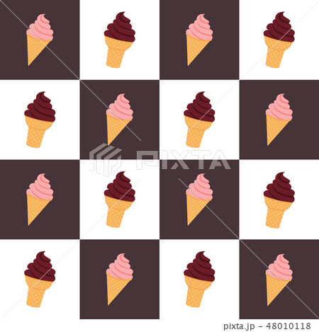 Seamless pattern with ice cream. Flat icon.  48010118