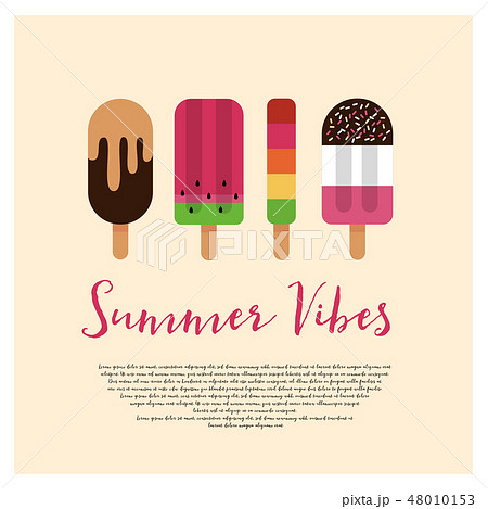 Sweet ice cream dessert menu card or sign board.  48010153