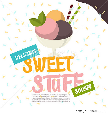 Ice cream poster summer flavor vector illustration 48010208