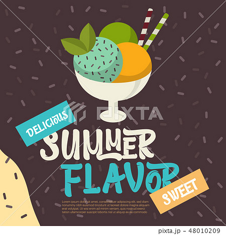 Ice cream poster summer flavor vector illustration 48010209
