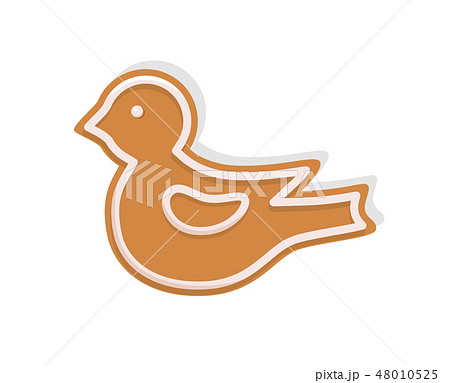 Bird Cookie Made of Gingerbread for Christmas 48010525
