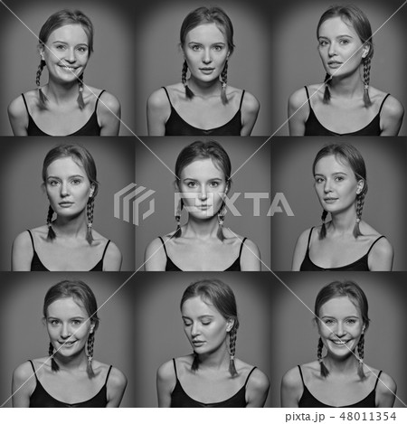 Serie of Emotional woman's faces. Serie of Emotional woman's faces. 48011354