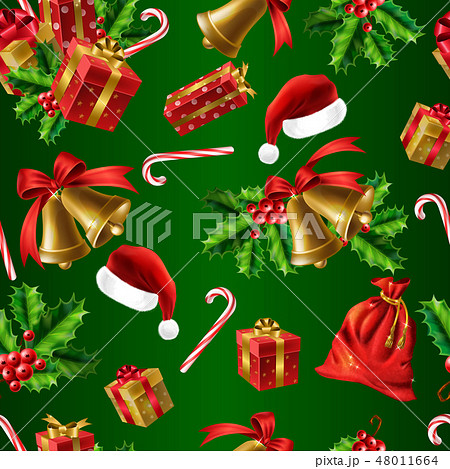 Winter holidays realistic vector seamless pattern Winter holidays realistic vector seamless pattern 48011664
